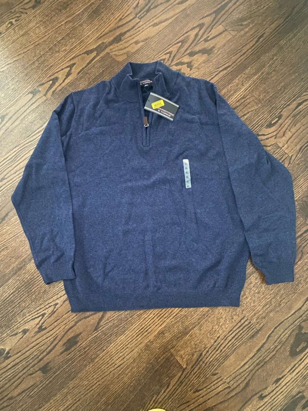Roundtree & Yorke Men's Navy Half-Zip Sweater